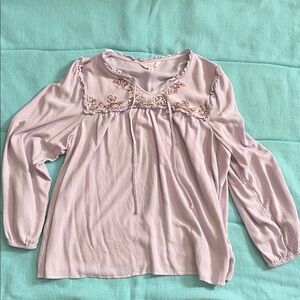 Lauren Conrad Bohemian Long Sleeve Top Size 1X Lavender Sequins